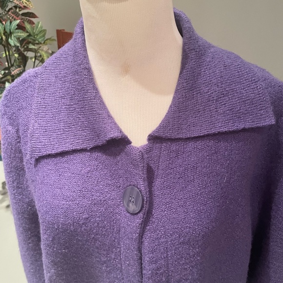Ladies Christopher and Banks 3/4 sleeve jacket purple - Picture 5 of 6